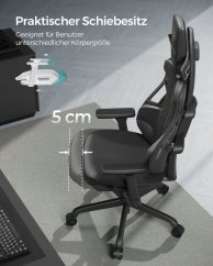 Songmics Fotel gamingowy, EVOGAMER Chair, kreslo biurowe, imit