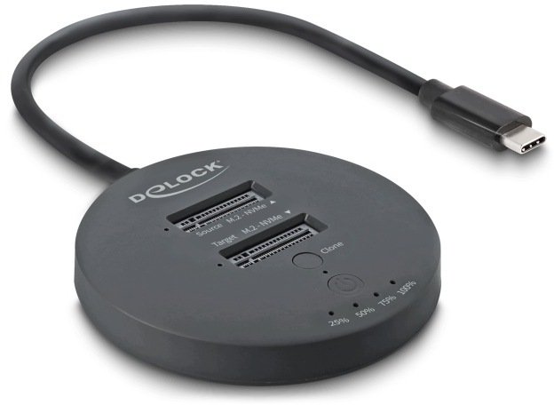 Delock USB 20 Gbps M.2 Stacja dokująca Pre 2 x M.2 NVME PCIE SSD z funkcją klonowania (64364)