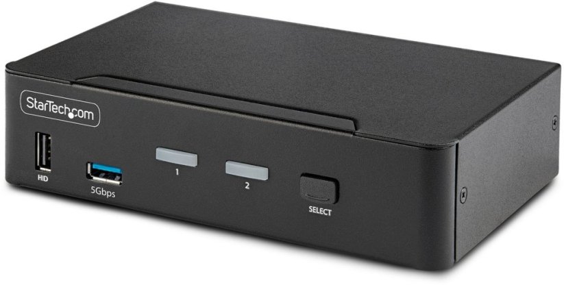 StarTech StarTech.com 2-Port DisplayPort KVM Switch, 8K 60Hz / 4K 144Hz, Single Display, DP 1.4, 2x USB 3.0 Ports, 4x USB 2.0 HID Ports, Push-Button & Hotkey Switching, TAA Compliant - OS Independent, Metal Housing (D86A2-2-PORT-8K-KVM) - KVM-/Audio-/USB-Swit