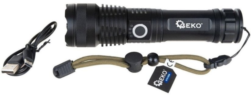 Geko batérka taktyczna LED XHP50 15W 1800mAh 1500lm IPX3 (5903418307998)