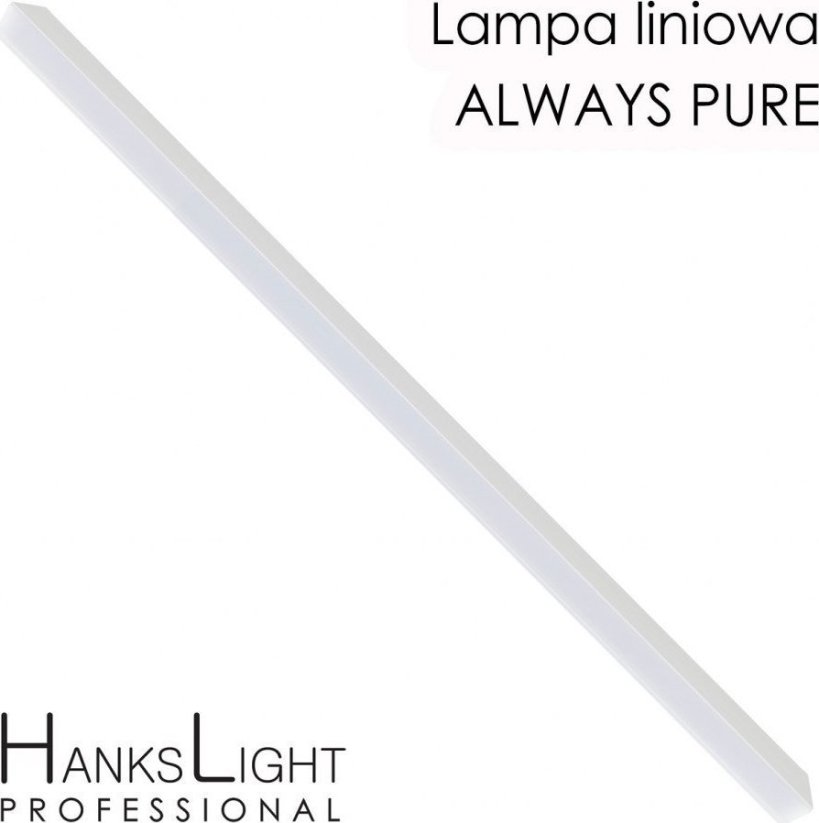 HanksLight Lampa LED HanksLight,white,liniowa,alu,zwiesz,1200mm,down36W,4000K