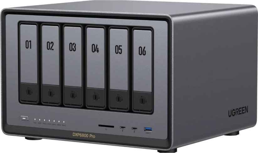 Ugreen NASync DXP6800 Pro 6-diskowy 8GB DDR5 Intel i5-1235U 2x 10GbE 8K HDMI SD 4.0 Čierny (DXP6800 PRO)