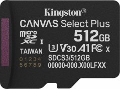 Kingston Canvas Select Plus MicroSDXC 512 GB Class 10 UHS-I/U3 A1 V30 (SDCS3/512GBSP)
