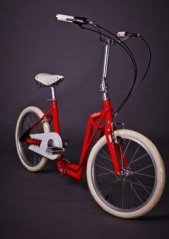 The-sliders Metro Red gustowny i komfortowy, skladaný Bicykel, hulajnoga 2w1