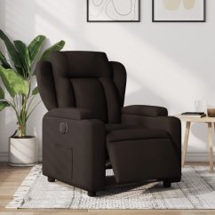 vidaXL elektrickýfotel rozkładany, tmavoHnedý, obity tkaniną