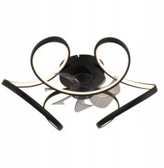 Reality LED fan lamp GLOBO LORIS, 30W, 3000-6000K, 4000lm, o56x21cm, black, with remote control