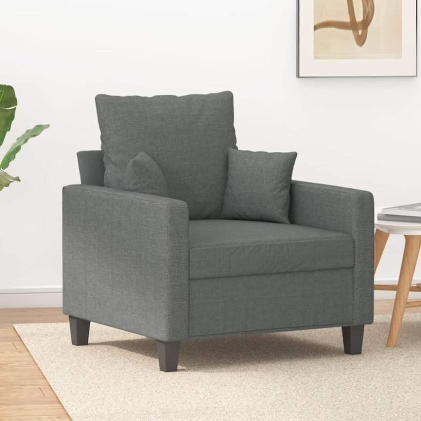 vidaXL Fotel, tmavoSivý, 60 cm, obity tkaniną