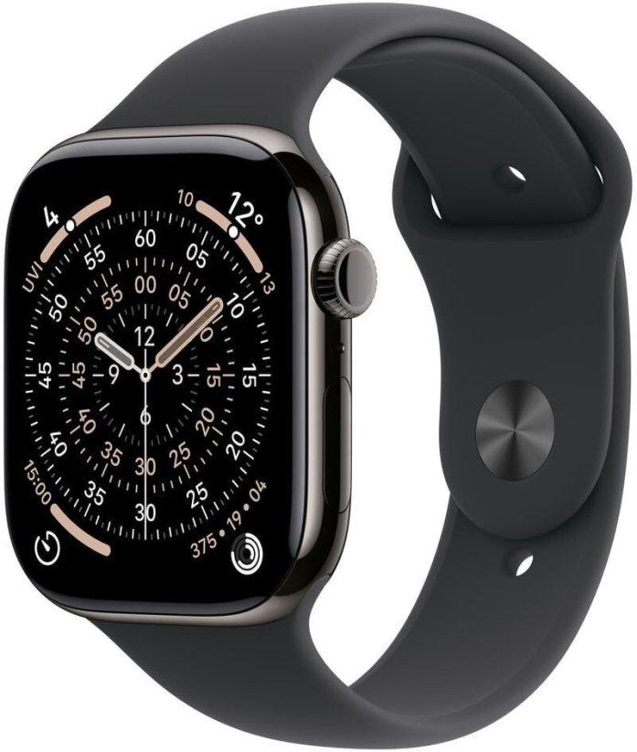Apple Watch 11 GPS + Cellular 46mm Srokove Titanium Sport Band S/M Čierny (MFD14ZR/A)