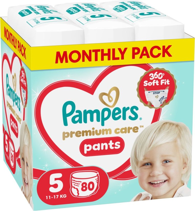 Pampers Pieluchomajtki Premium Care 5 11-17 kg, 80 szt.