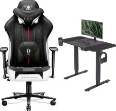 Diablo Chairs X-PLAYER 2.0 King Size Czarno-biały + EGON 1100 Czarne 110 cmx60 cm