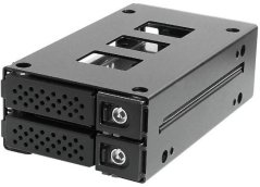Aptel JOUJYE Backplane JJ-N-29SS15 fuer 2 SATA SAS I II III HDD/SSD 6,4cm/2,5Zoll bis 12Gbps Inklusive Einbauwinkel fuer 5,25Zoll Bay