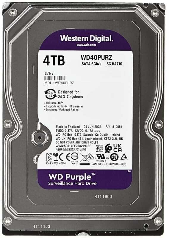 Hikvision Do rejestratora Western Digital 4TB 24/7 Refurbished (HDD-WD40PURZ/R)