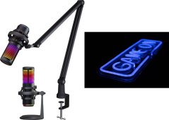 PREYON Mikrofon Osprey Scream (POS43B) + Neon ścienny GAME ON Blue Eye Bait (PPEB28WD)
