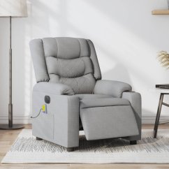 vidaXL Rozkładany fotel masujący, elektryczny, jasnoSivý, tkanina Lumarko!