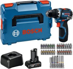 Bosch Powertools Aku Vrtací šroubovák akumulátorowa GSR 12V-32 Professional, 12Volt (Modrý/Čierny, akumulátor litowo-jonowy 2,0Ah + 4,0Ah, 40-częściowy Sada akcesoriów, L-BOXX) (06019N7005)