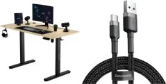 SENSE7 elektryczne Nojo 120x60 Black Pine + kabel usb