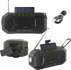 Renkforce Renkforce RF-CR-300 Outdoorradio UKW, MW Bluetooth®, SD wiederaufladbar, Solarpanel, Handkurbel Schwarz (RF-5236092)