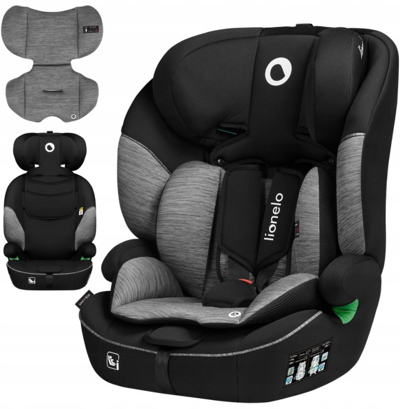 Lionelo Autokėdutė Levi i-Size 9-36 kg, Black Grey
