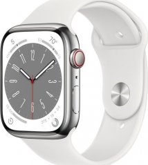 Apple Watch 8 GPS + Cellular 41mm Silver Stainless Steel Biely  (1386401)