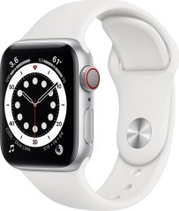 Apple Watch 6 GPS + Cellular 40mm Silver Alu White Sport Biely  (M06M3WB/A)