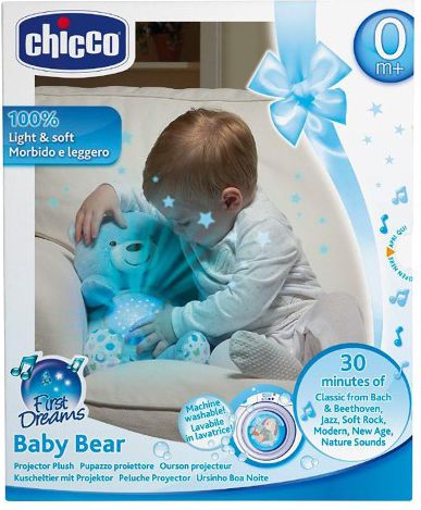 Chicco First Dreams Miś z Projektorem Niebieski