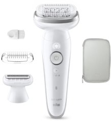 Braun Braun Silk-épil 9 Silk·épil 9 9-030, White, 40 tweezers, MicroGrip, 100 - 240 V, 50/60 Hz, Built-in battery