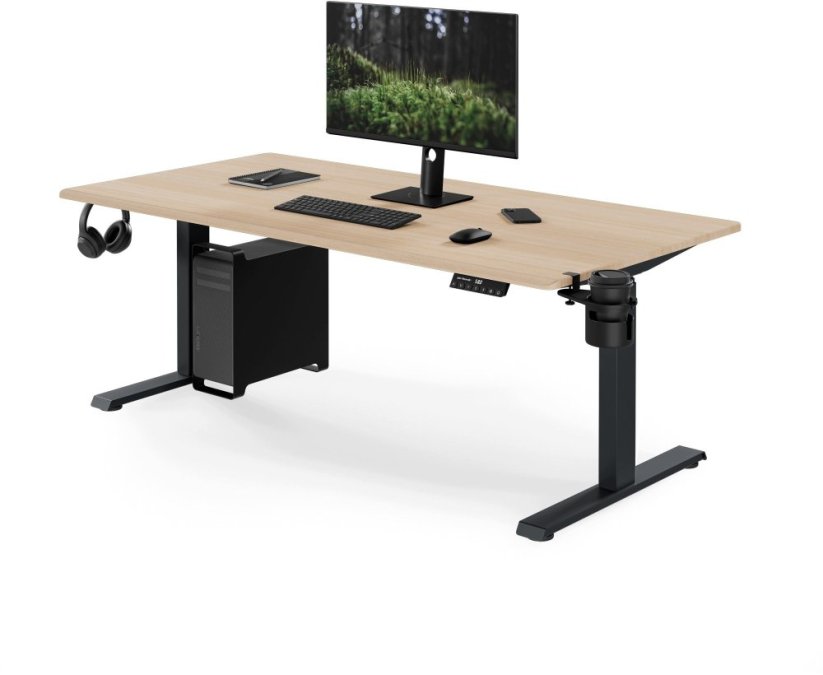 Jan Nowak Elektryczne z regulacją wysokości ergonomiczne Antracitovýowe/dub sonoma,1600x800 mm: ARIA (5907367517521)