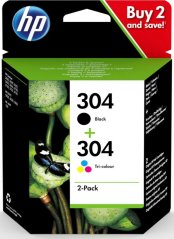 HP Zestaw tuszy HP 304 2-pack | czarny, trójnokolorowy |