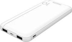 Philips Power Bank 10000mAh 2X USB-A Bateria awaryjna Biely DLP1810NW/62