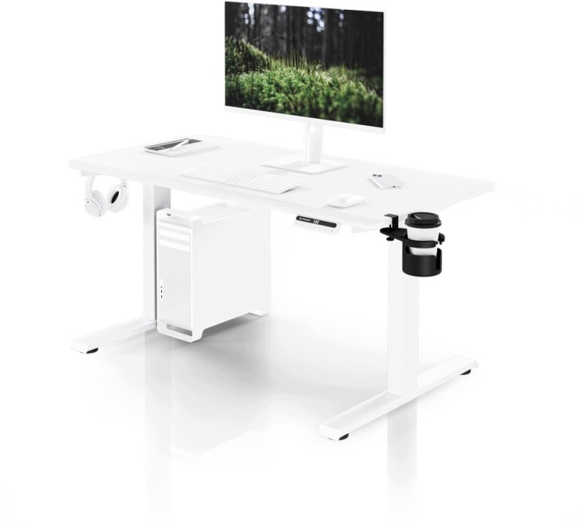 Jan Nowak Elektryczne z regulacją wysokości ergonomiczne biele,1200x600 mm: ARIA (5907367517323)