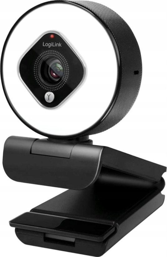 LogiLink UA0384 FHD 76° Podwójny mikrofon Autofocus Lampa pierścieniowa Statyw USB 2.0 Čierny, Biely (UA0384)