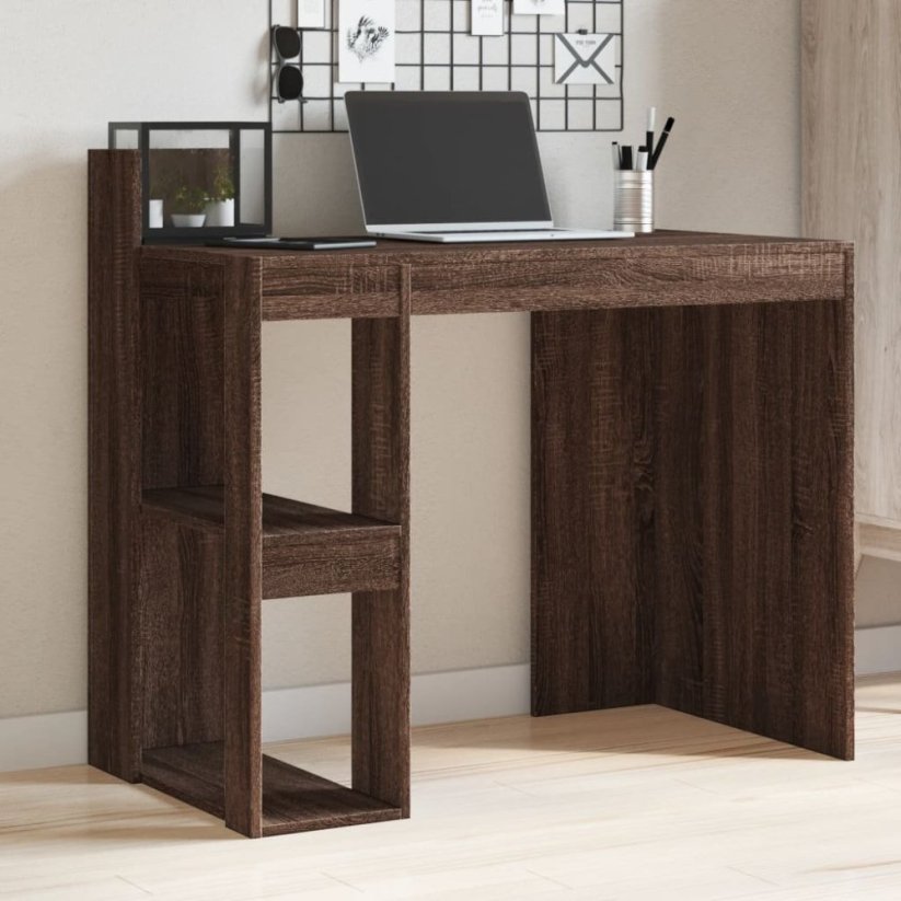 vidaXL Biurko, Hnedý dub, 103,5x56,5x94 cm, materiał drevopochodny