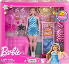 Barbie Barbie Sada Garderoba Barbie z 32 Elementami Mattel Ubranka Barbie Sada