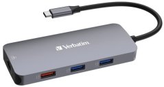 Verbatim USB-C Pro Multiport Hub 9 Port CMH-09 (HDMI | RJ45 | 2 x USB-C | USB-A 3.2 Gen2 | 2 x USB-A 3.2 Gen1 | SD | microSD)