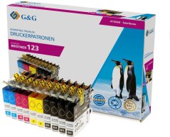 G&G Patrone Brother LC-123 XL- Sada 10 4x Čierny, 2x Cyjan, Magenta, Žltý