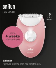Braun Braun Silk-épil 3-176, epirokovor (pink/white)