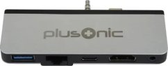 Adesso Z Plusonic Docking Adapter/Hub für Microsoft Surface Go, 5in1: USB 3.0/RJ45 Gigabit-Ethernet/Type-C/HDMI/AUX