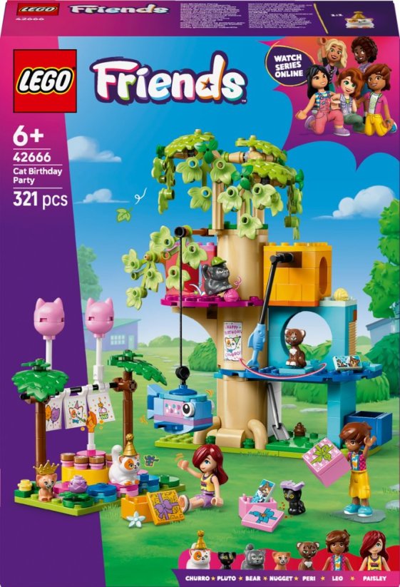 LEGO Friends Kocie przyjęcie urodzinowe i Domček na drzewie (42666)