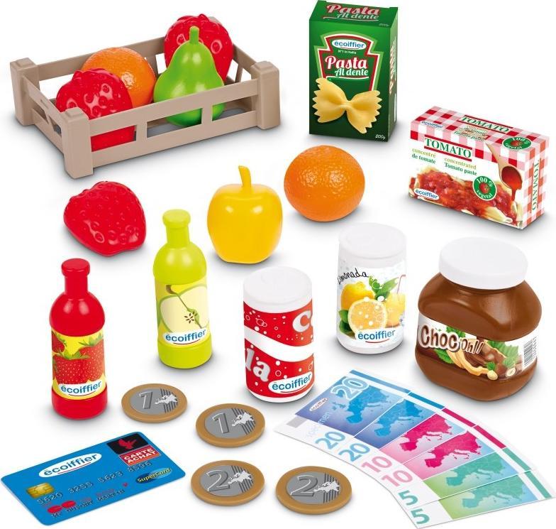 Ecoiffier Ecoiffier Sklep Supermarket z košykiem Zakupowym oraz Kasą z Mikrofonem 31el.