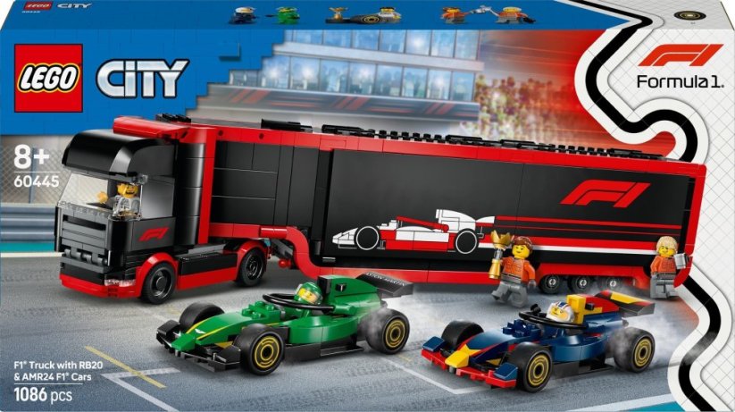 LEGO City Formula 1 F1® Ciężarówka z bolidami RB20 i AMR24 F1® 3 ks (60445)
