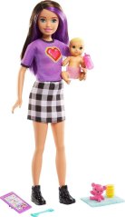 Mattel Skipper: Klub opiekunek - Opiekunka fialové vlasy + bobas (GRP10/GRP11)