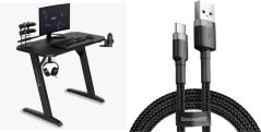 SENSE7 Nomad Basic Czarne 120 cmx60 cm 120x60 cm + kabel usb