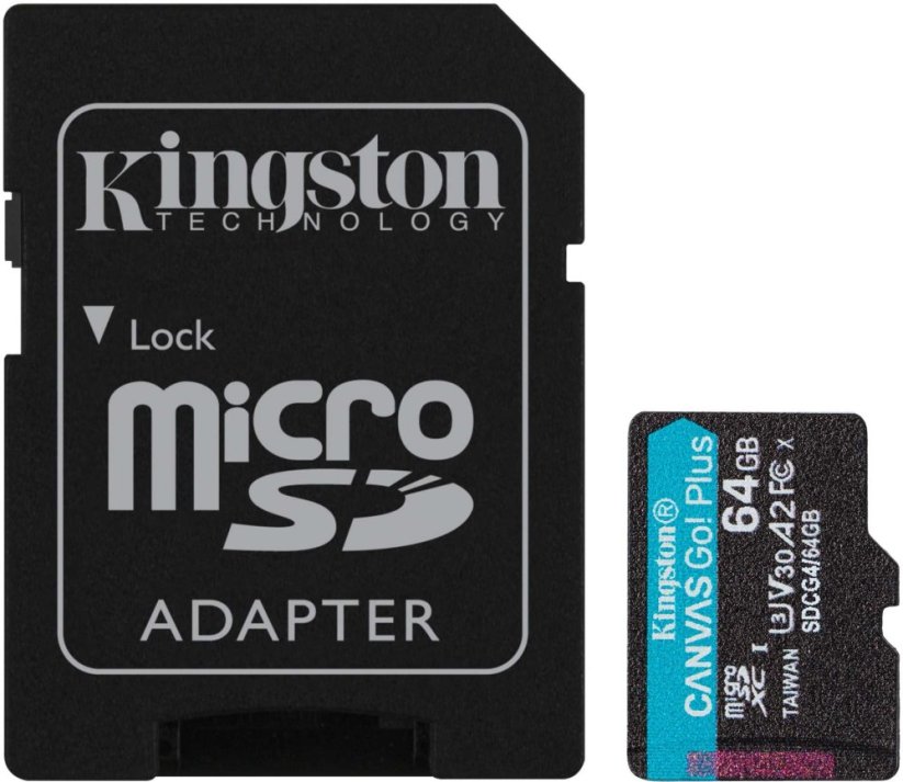 Kingston Canvas Go! Plus (Gen4) MicroSDXC 64 GB Class 10 UHS-I/U3 A2 V30 (SDCG4/64GB)