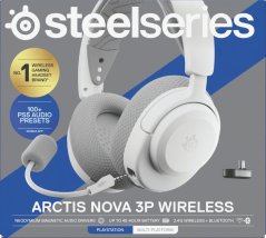 SteelSeries SteelSeries Ausinės Žaidimams | Arctis Nova 3PW | Bluetooth | Over-Ear | Mikrofonas | Noise canceling | Belaidės | Baltas