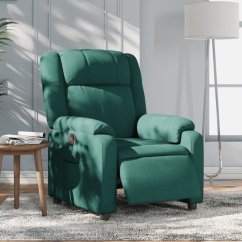 vidaXL vidaXL elektrickýfotel rozkładany, tmavoZelený, obity tkaniną