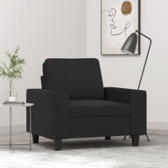vidaXL Fotel, Čierny, 60 cm, obity tkaniną Lumarko!