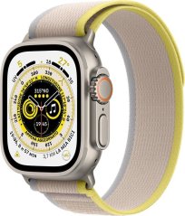 Apple Watch Ultra Cellular 49mm Titanium Case with Yellow/Beige Trail Loop S/M