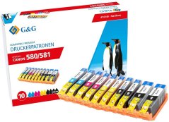 G&G XXL-kartridże Sada 10 Pre Canon PGI-580/ CLI-581