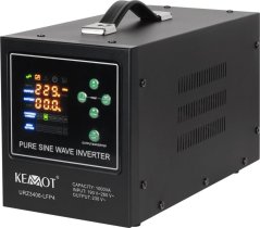 Kemot Zasilacz awaryjny KEMOT PROsinus-1000-LFP4 przetwornica z czystym przebiegiem sinusoidalnym i funkcją ładowania 12V 230V 1000VA/700W