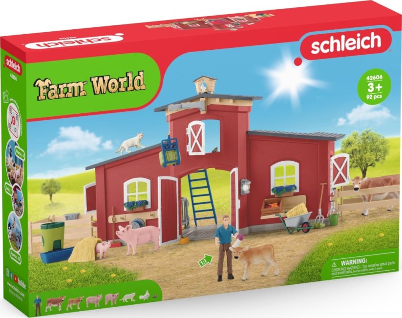 Schleich SCHLEICH FARM WORLD playset Red Barn with Animals